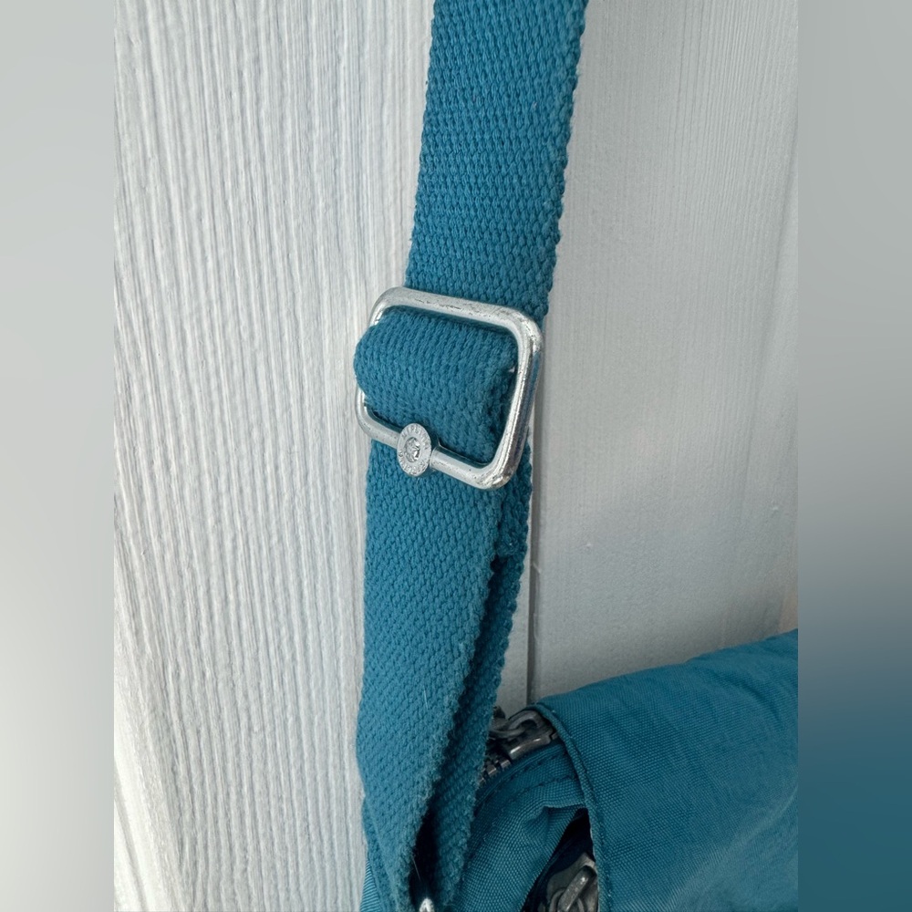 Kipling Teal Blue Green Crossbody Messenger Bag Lightweight Nylon Travel Purse - Picture 2 of 8